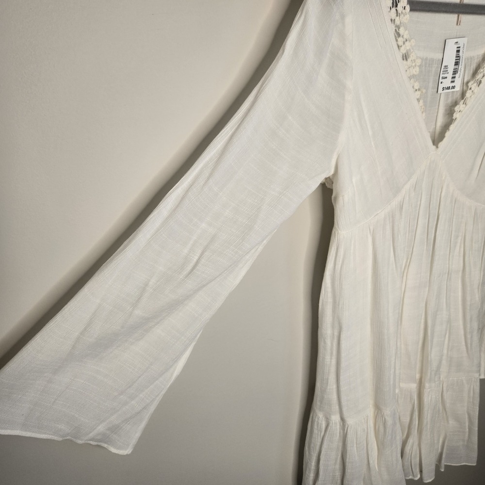 NWT Free People White Fairy Angel Muslin Cottagecore Boho Gentle Dreamer Sz M - Picture 3 of 8